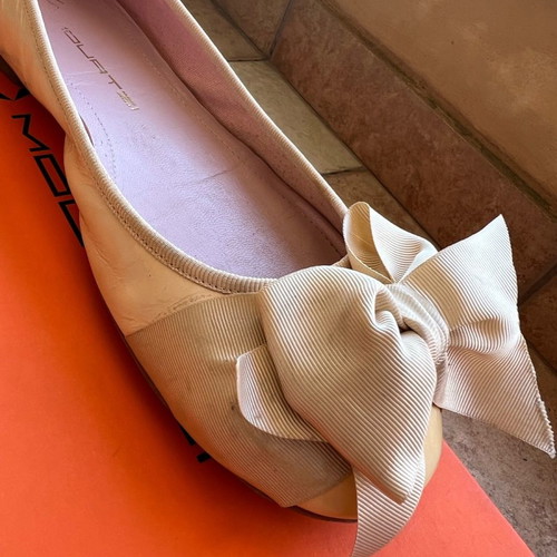 Mourtzi ballerinas used pink beige patent leather size 38