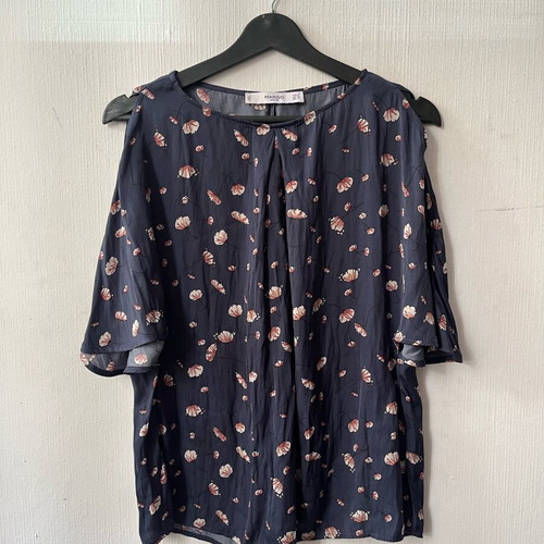Mango shirt top used, size S, blue and pink