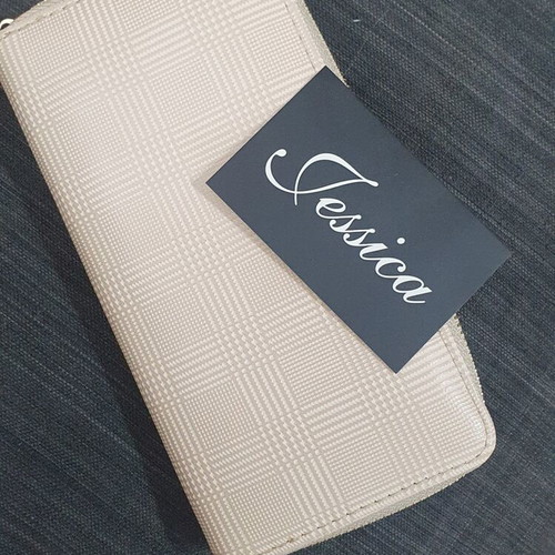 Cipolla beige checkered rectangular wallet