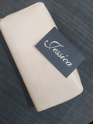 Cipolla beige checkered rectangular wallet