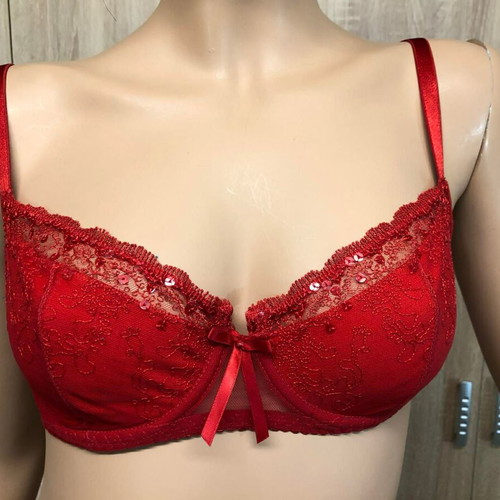 Bra size M/80D, red