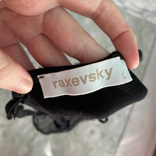 Vintage black Raxevsky top new with rhinestones, viscose, size L