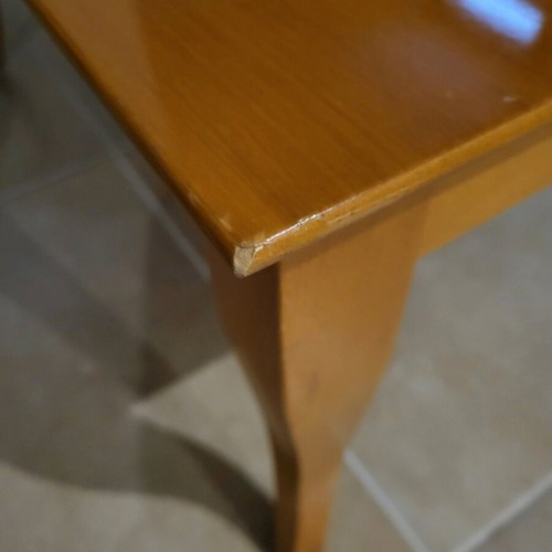 Wooden coffee table used with wear marks
