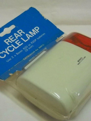 Vintage Berec rear bicycle lamp new, made in England