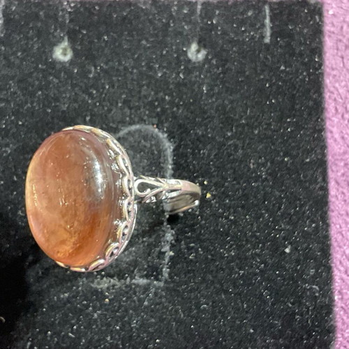 Silver ring one size with authentic Lepidolite stone