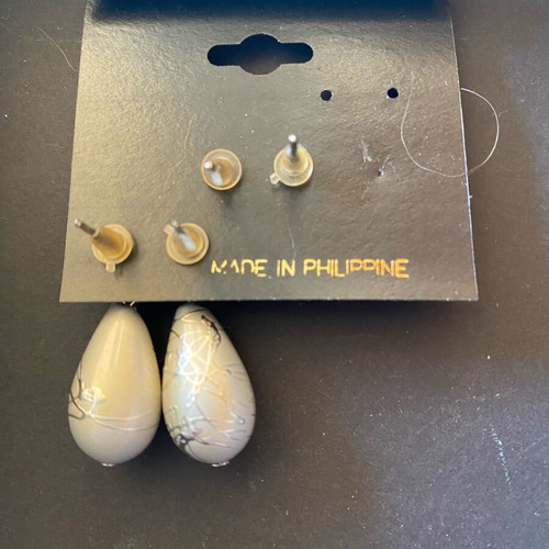 Double earrings new, two pairs for pierced ears