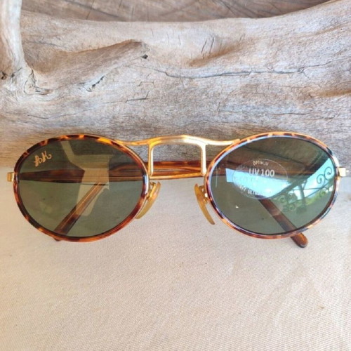 Vintage 90s Sunglasses new, brown and gold, Italian made