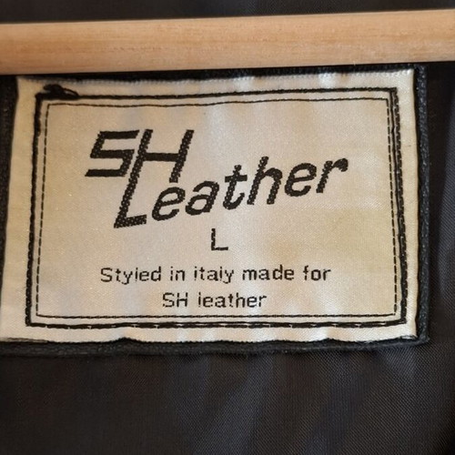 Black leather jacket, size L