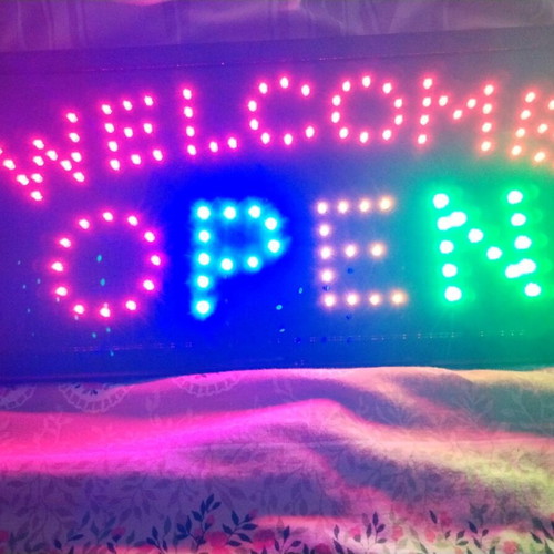 Wall LED sign new, decorative with Welcome Open light