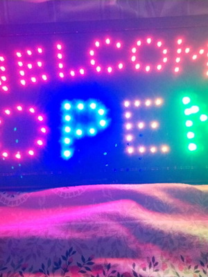 Wall LED sign καινούργιο, διακοσμητικό με φως Welcome Open