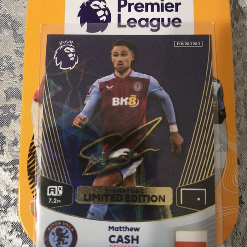 Matty Cash Signature Limited Edition Premier League 2024 card like new