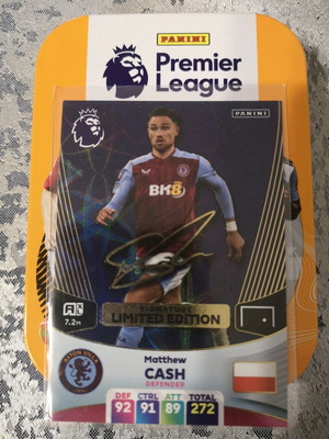Matty Cash Signature Limited Edition Premier League 2024 card like new