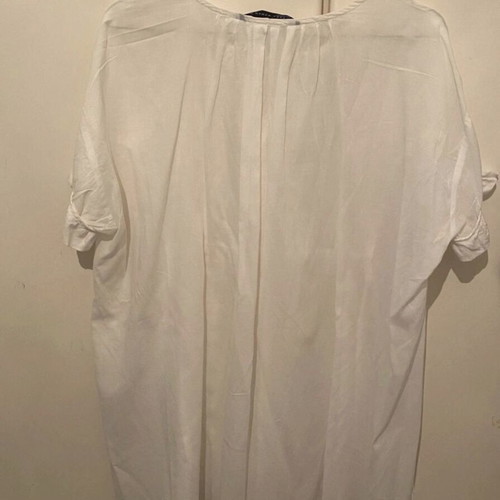 Zara short-sleeve blouse used, white, size M