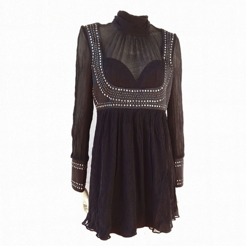 Silk blouse new with metallic details, size 44