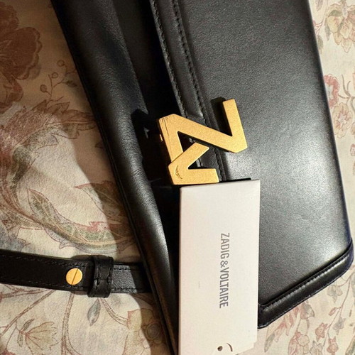 Zadig & Voltaire crossbody leather bag new, black and gold