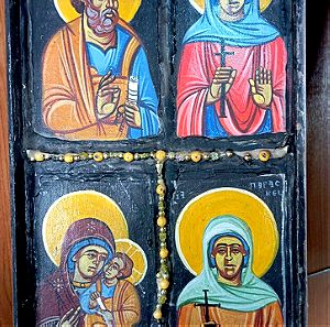 Παλαιά σύνθεση βυζαντινών αγιογραφιών 40*23 εκ.