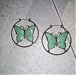  Σκουλαρίκια κρίκοι με πεταλούδα