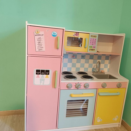 Wooden Play Kitchen like new with cupboards