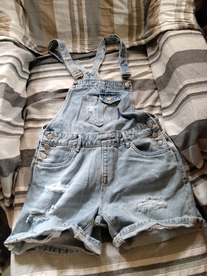 Denim shorts salopette one-piece new, size M 38 10, blue