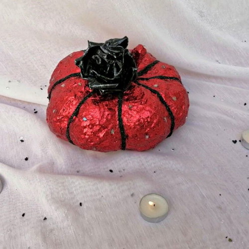 Large red papier mache pumpkin new