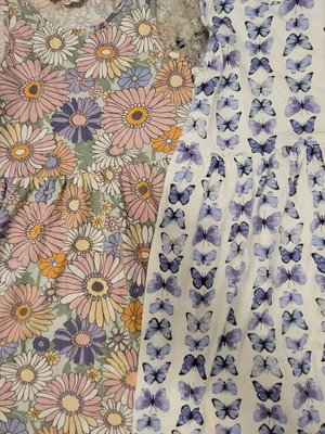 H&M dresses used, pack of 2 for ages 6-8, colorful