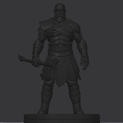 Kratos figure, black, ready to paint