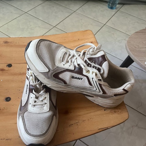 Gant leather sneakers, white and beige, size 45