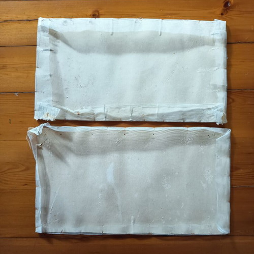Set of 2 traditional Greek embroidery pieces on fine canvas