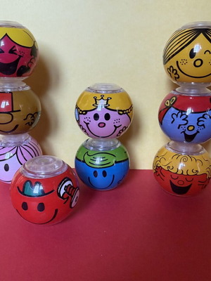 Spinnerz Flipperz collectible set of 9 Mr. Men Little Miss characters like new