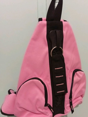 Pink crossbody bag with black details and phone pocket new
