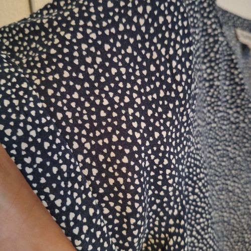 Blouse like new, size 40, navy blue with white hearts