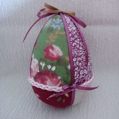 Decorative egg green and purple floral used