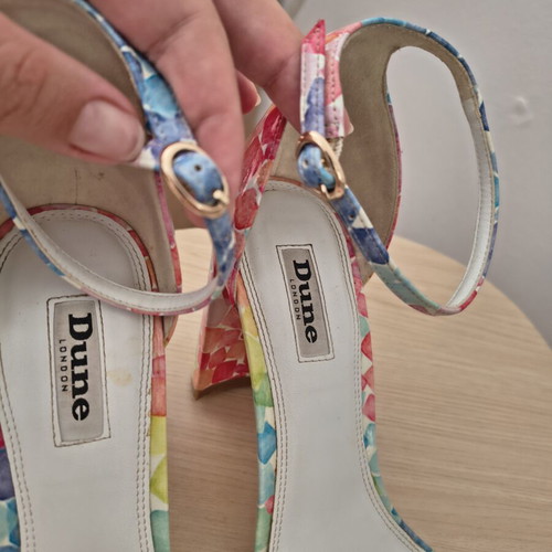 Dune London sandals with colorful Marshmallow print size 41 like new