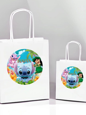 White Stitch Gift Bag 10 pcs new