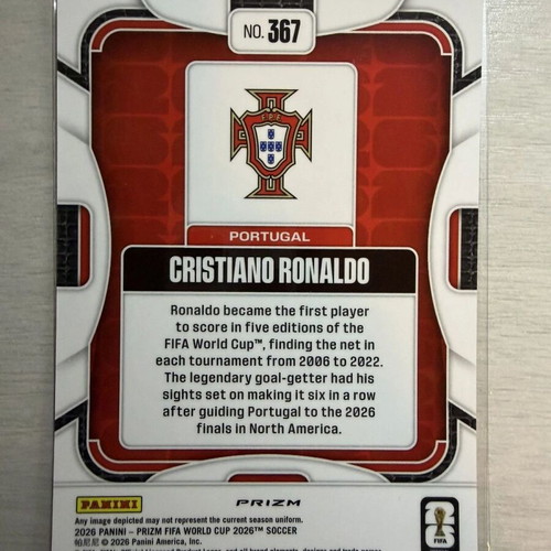 2026 Panini Prizm World Cup Cristiano Ronaldo Silver Sticker #367 Portugal
