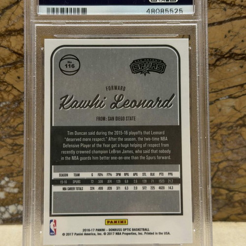 2016 Panini Donruss Optic NBA Basketball Kawhi Leonard PSA 9 card new