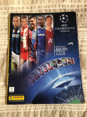 Champions League 2010-2011 sticker album used with 329 stickers
