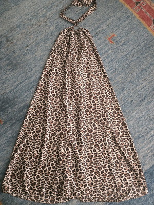 Long dress animal print like new, black and brown