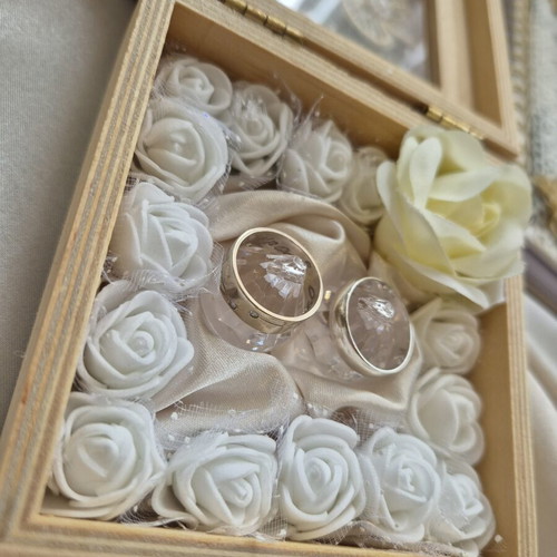 Luxury wedding set handmade with photo album, guest book, ring box
