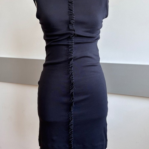 Marc Cain black ribbed cotton dress sport series like new, slim fit