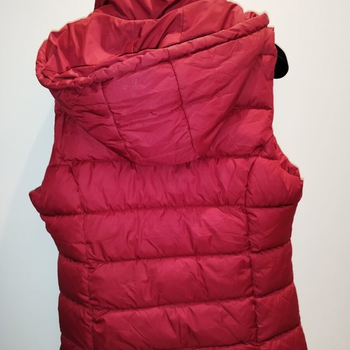 Sleeveless Jacket with Detachable Hood like new, burgundy, XL