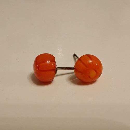 Murano earrings like new, orange
