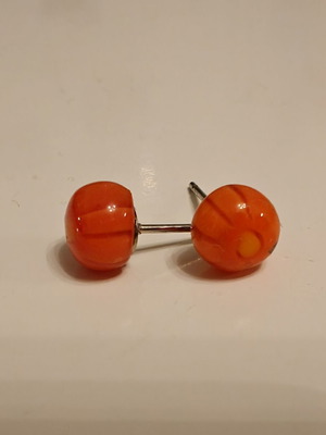 Murano earrings like new, orange