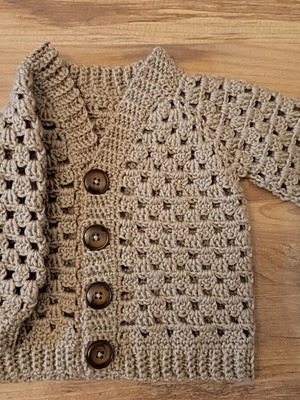 Handmade Crochet Baby Cardigan Size 6-9 Months