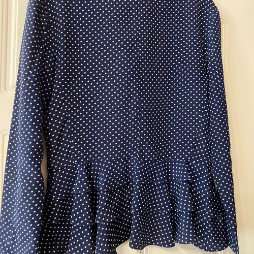 Vintage Nary Shirt double breasted with white polka dots size M/L