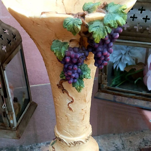Vase used about 0.25m high with grapes decoration