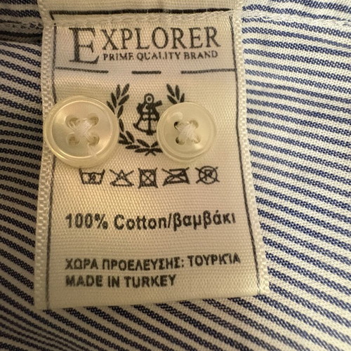 Explorer men's shirt blue with white stripes, size S, used