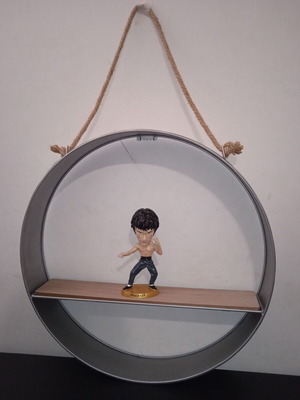 Διακοσμητικό ράφι Retro Facto 54.5x10cm ασημί με ξύλινο ράφι σαν καινούργιο