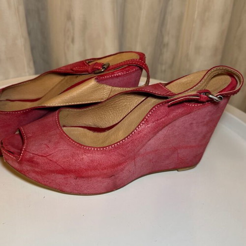 Women's platform shoes size 41 pink leather used