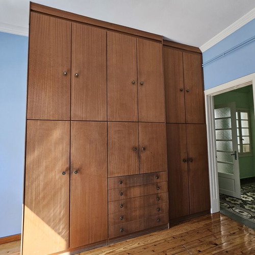 Wooden wardrobe, polished